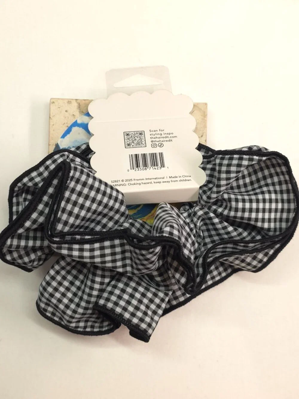 The Hair Edit Ruffled Gingham Oversized Scrunchie by Danielle Bernstein
